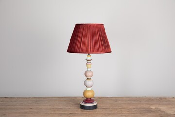 Max Rollitt Autumn Bloomsbury lamp with malabar lampshade