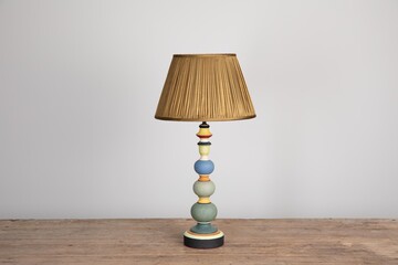 Max Rollitt Bespoke Spring Bloomsbury lamp with dune lampshade