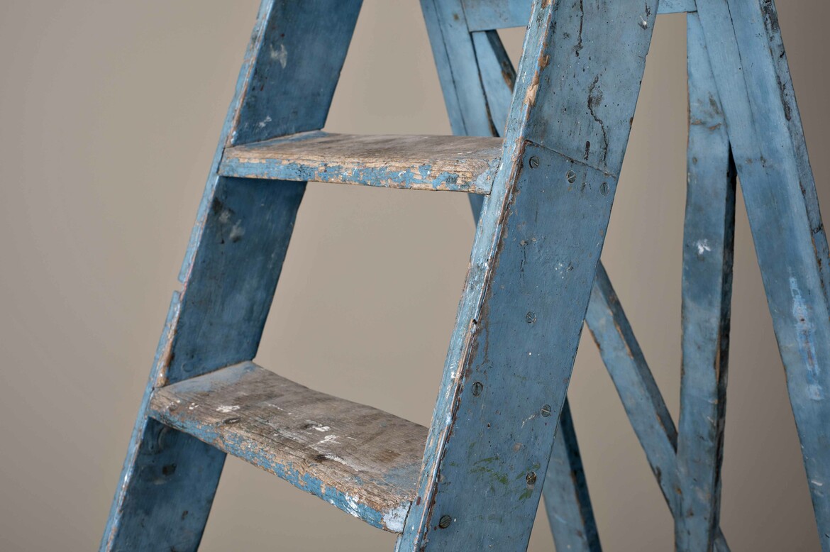 Max Rollitt antique painted stepladder