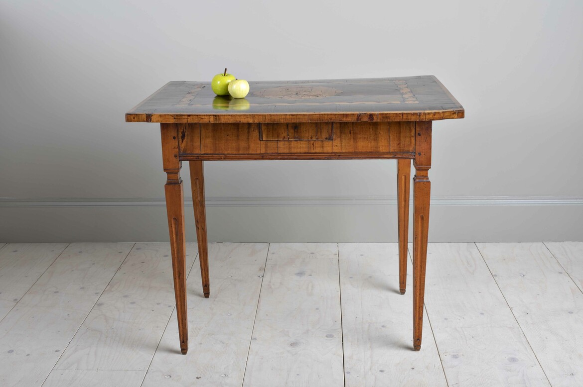 Max Rollitt antique Italian walnut marquetry table