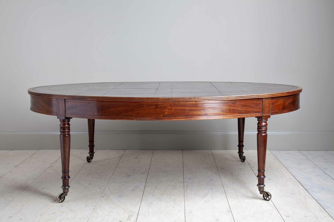 Max Rollitt antique mahogany oval library table