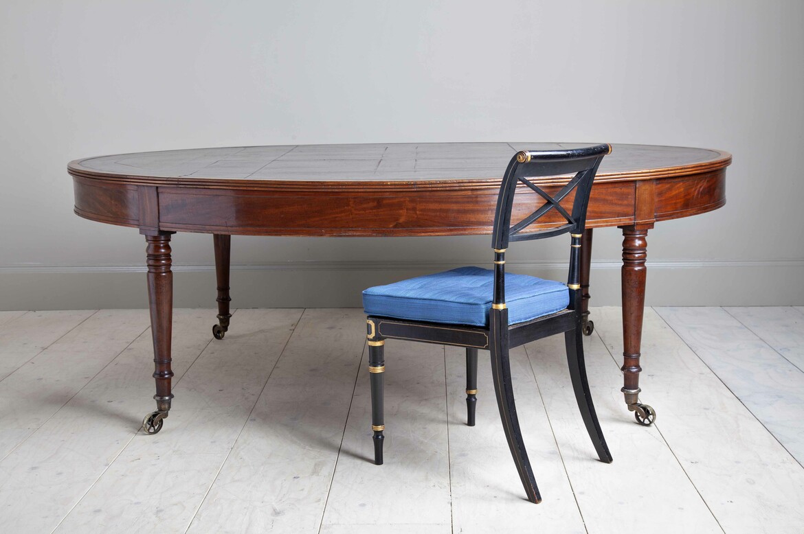 Max Rollitt antique mahogany oval library table