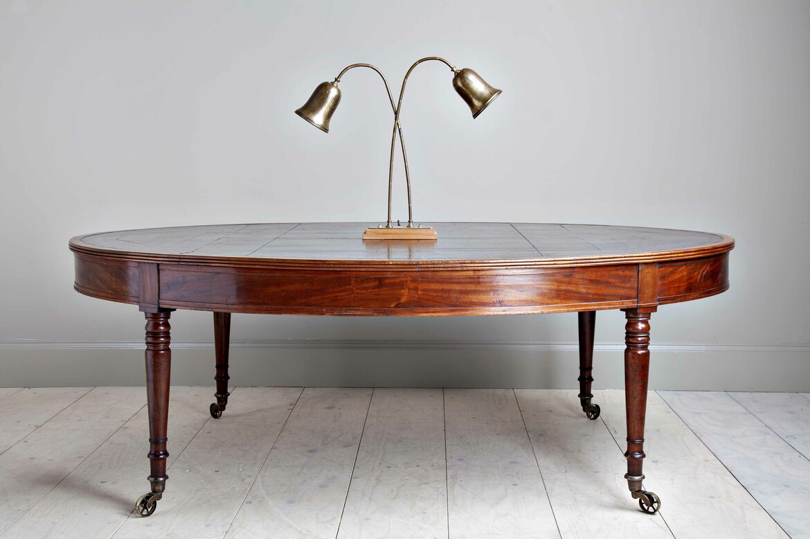 Max Rollitt antique mahogany oval library table