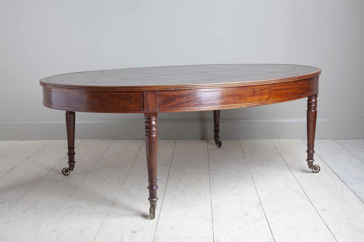 Max Rollitt antique mahogany oval library table