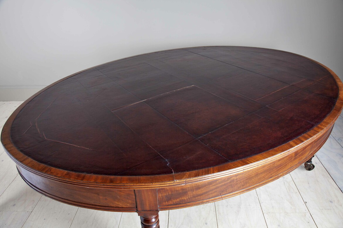 Max Rollitt antique mahogany oval library table
