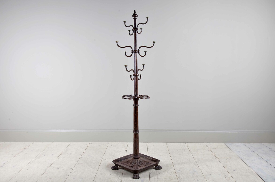 Max Rollitt antique victorian revolving cast iron coat and stick stand