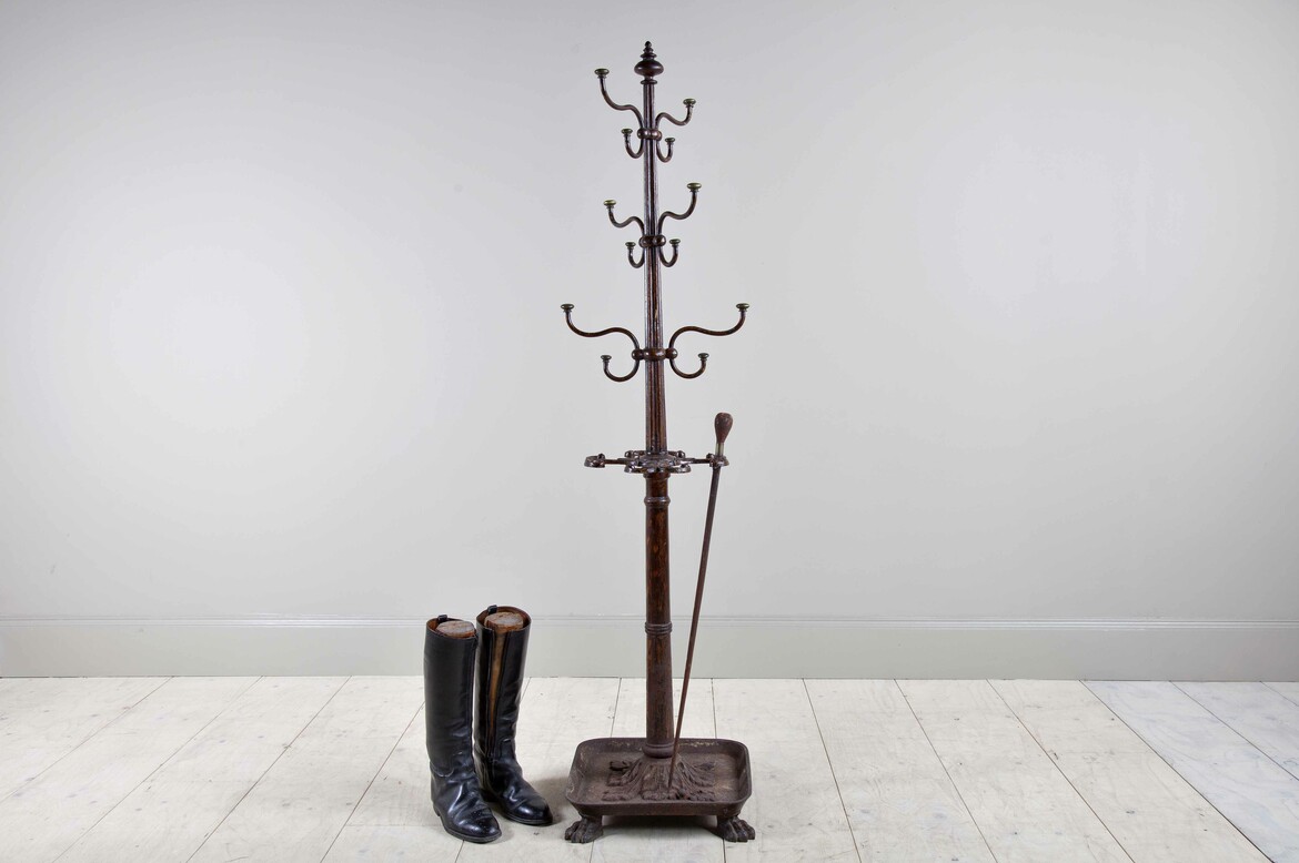 Max Rollitt antique victorian revolving cast iron coat and stick stand