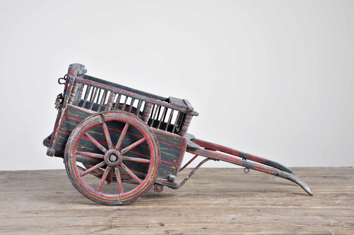 Max Rollitt antique wooden model hay cart