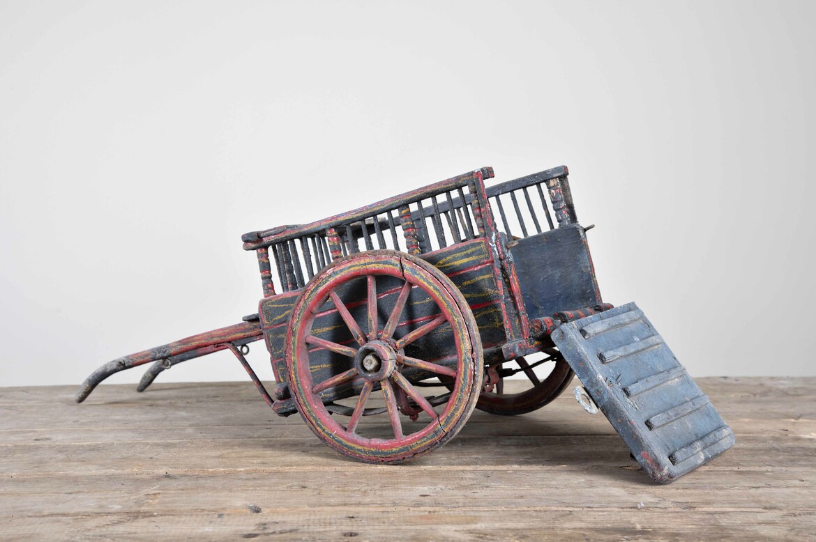 Max Rollitt antique wooden model hay cart