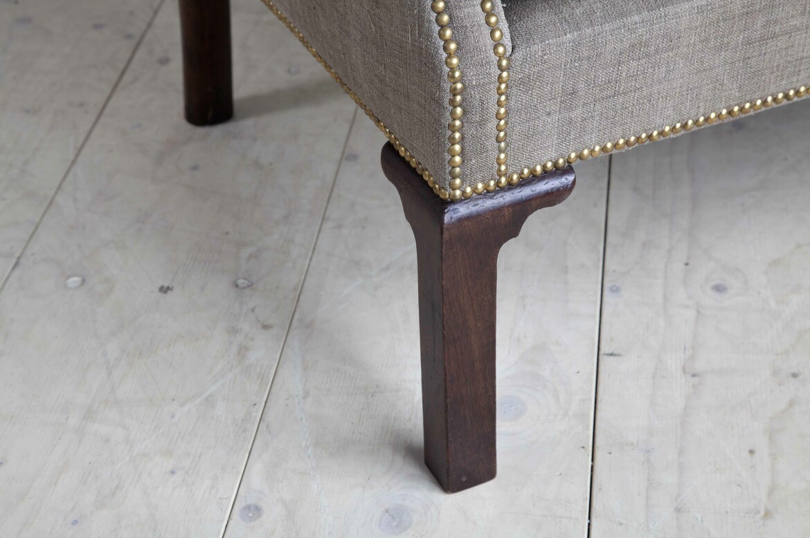 Max Rollitt antique camelback sofa