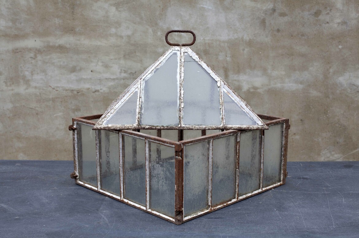 Max Rollitt antique cast iron garden cloche