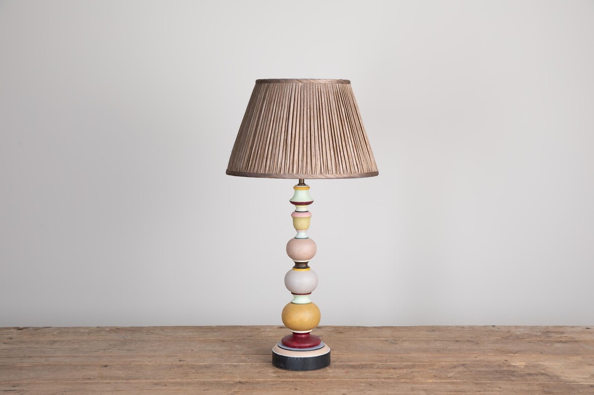 Max Rollitt Autumn Bloomsbury lamp with elhorn lampshade