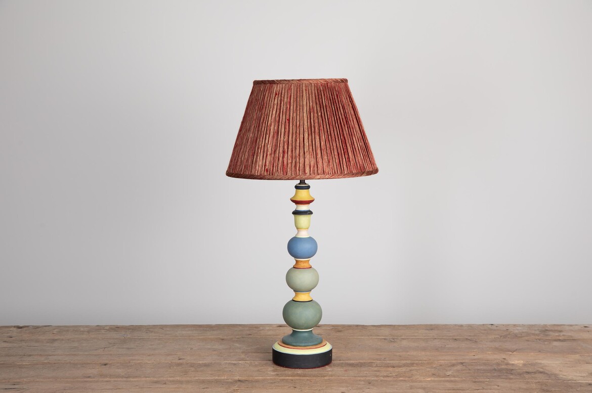 Max Rollitt Bespoke Spring Bloomsbury lamp with mercury lampshade