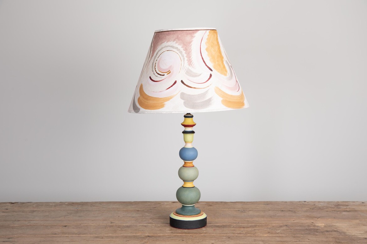 Max Rollitt Bespoke Spring Bloomsbury lamp with firle lampshade