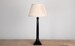 Max Rollitt Bespoke ebonised coloumn lamp with opaline lampshade