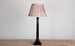 Max Rollitt Bespoke ebonised coloumn lamp with quartz lampshade